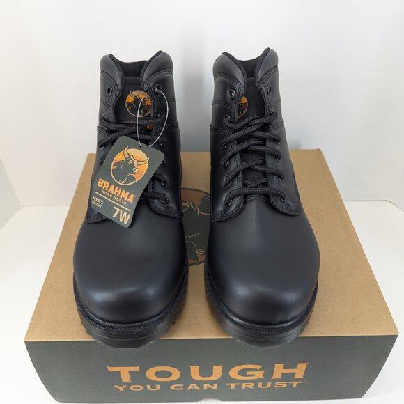 Brahma Work Boots Escott Men's USA 7W Black Oil Resistant Slip Resistant New - Picture 3 of 6